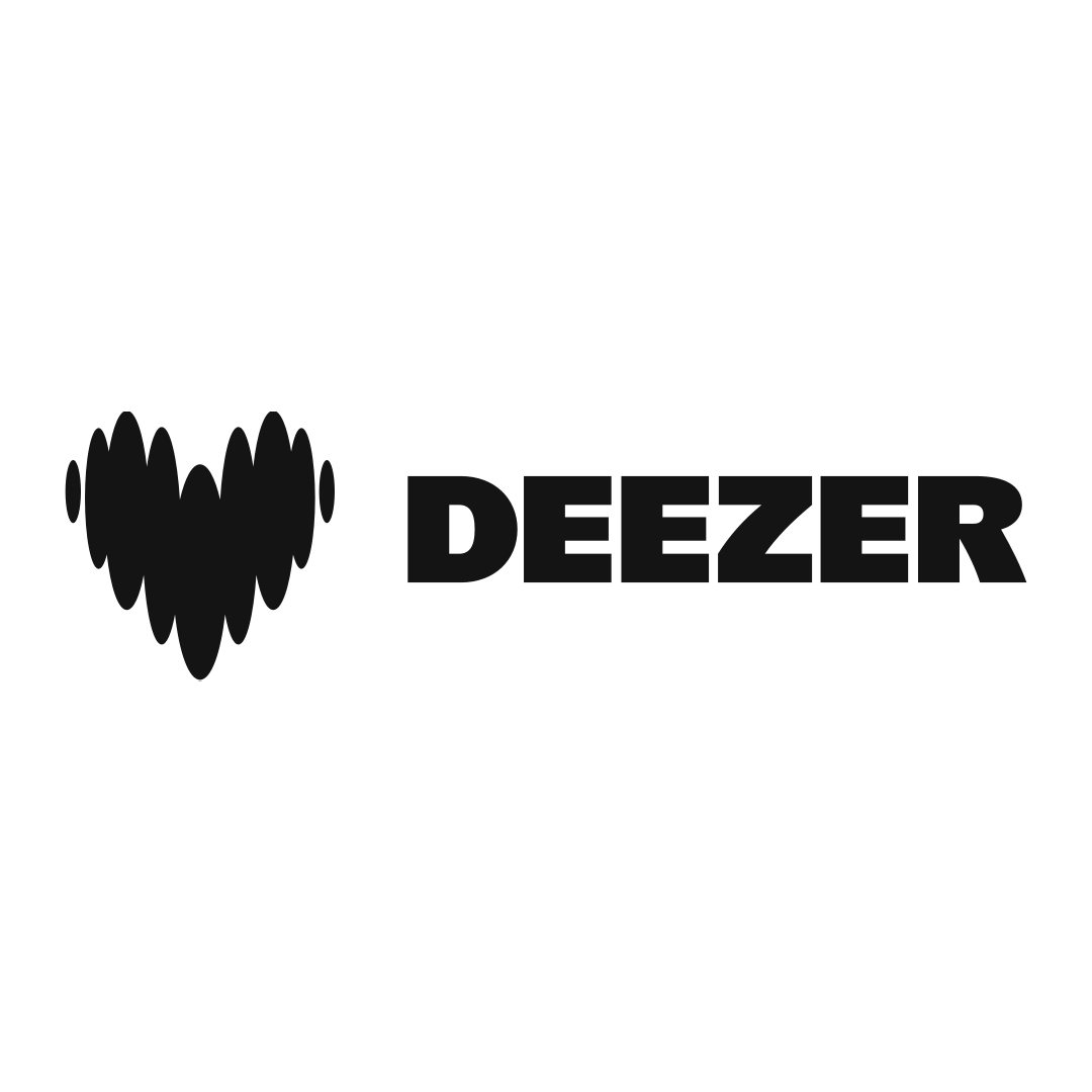Logo de la plateforme musicale Deezer avec un cœur en ondes sonores.