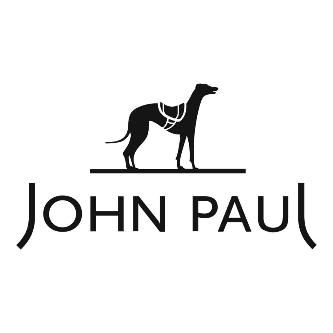 Logo de la conciergerie de luxe John Paul avec la silhouette d'un lévrier.